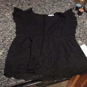 Maette Small Black Cotton eyelet top nwt